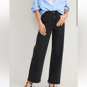 Extra High-Waisted Wide-Leg Black Jeans for Women